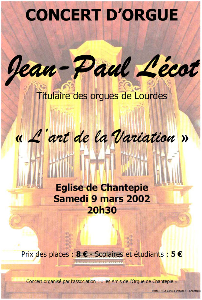 Affiche du concert de Jean-Paul Lécot