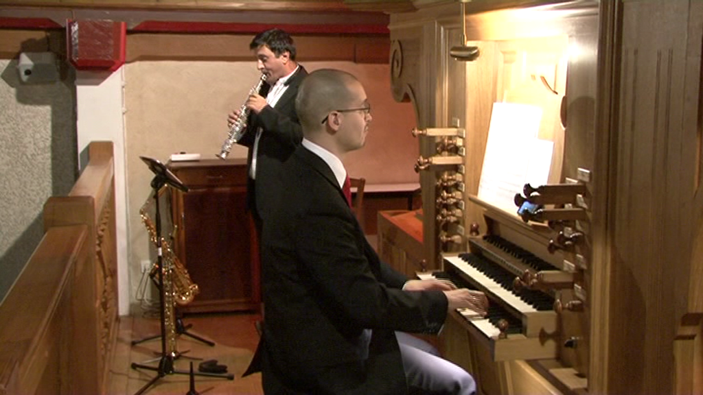 Fabien Chouraki (saxophone) et Benjamin Intartaglia (orgue)